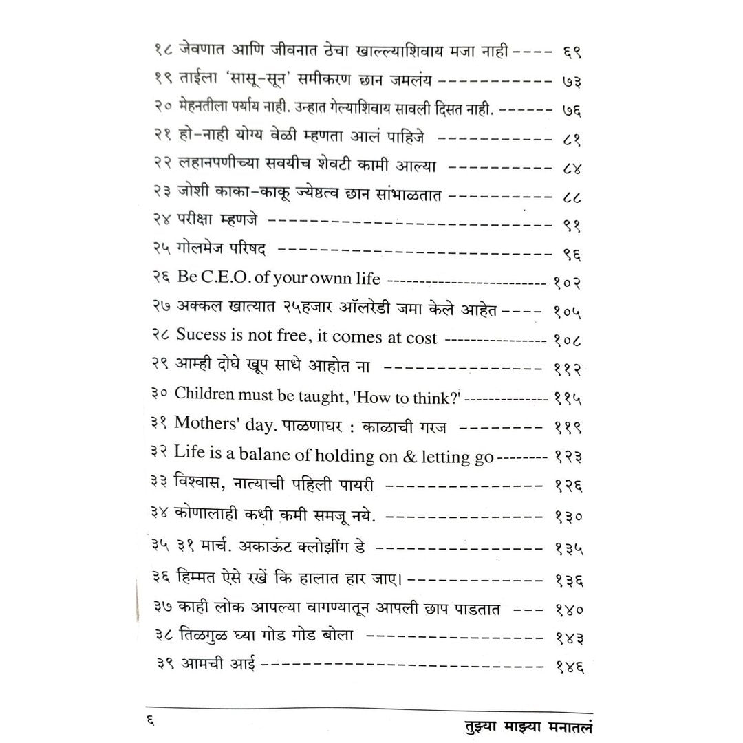 Tuzya Mazya Manatle(तुझ्या माझ्या मनातले) By Sandhya Bedekar